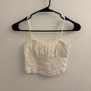 Abercrombie Cream Smocked Crop Camisole